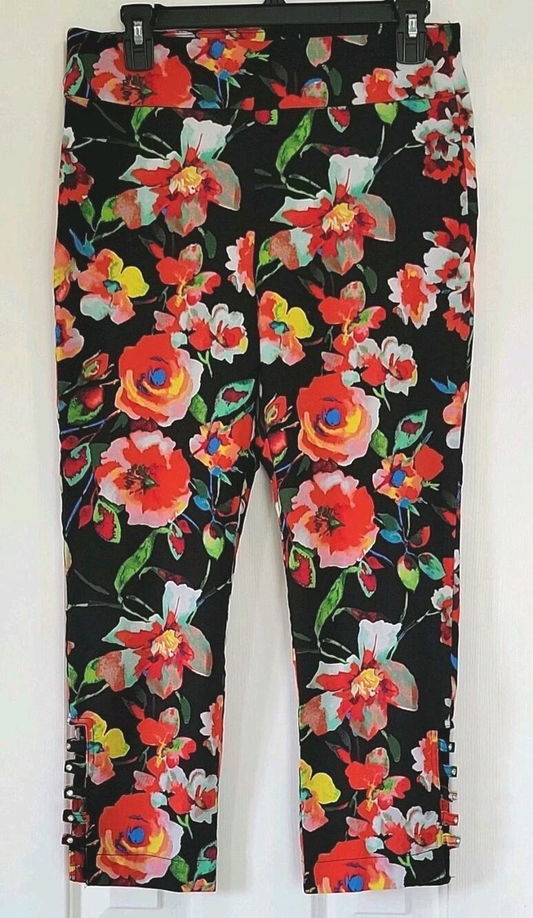 ATTYRE New York Floral Ankle Pants Women's Sz 10 Pull-On Stretch Business Casual